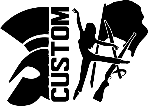 (317-35-I) Spartan Trojan Split Mascot Color Guard Team Custom Iron-On Transfer