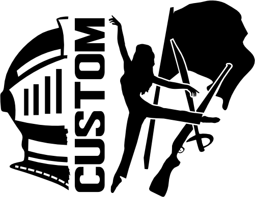 (317-36-I) Knight Split Mascot Color Guard Team Custom Iron-On Transfer