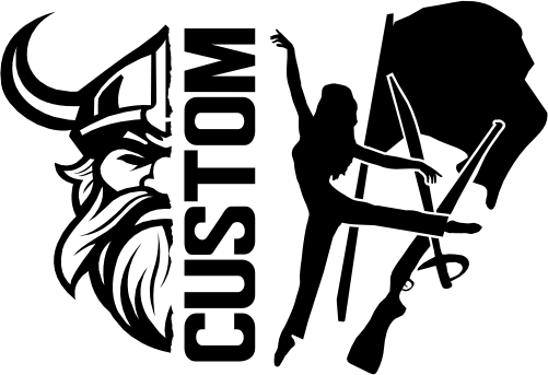 (317-37-I) Viking Split Mascot Color Guard Team Custom Iron-On Transfer