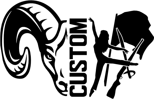 (317-42-I) Ram Split Mascot Color Guard Team Custom Iron-On Transfer