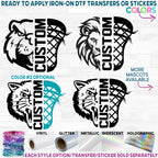 (s317-K) Split Lacrosse Team Name Custom Text 44 Mascot Styles