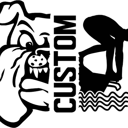 (s317-M) Swimming Split Mascot Team Name Custom Text