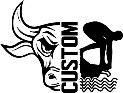 (s317-M) Swimming Split Mascot Team Name Custom Text