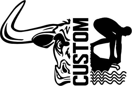 (s317-M) Swimming Split Mascot Team Name Custom Text