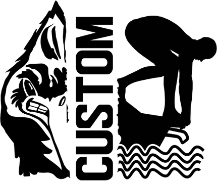 (s317-M) Swimming Split Mascot Team Name Custom Text