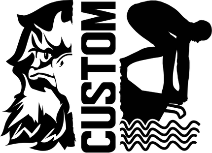 (s317-M) Swimming Split Mascot Team Name Custom Text