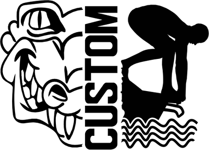 (s317-M) Swimming Split Mascot Team Name Custom Text