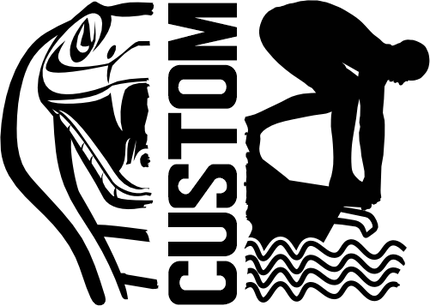 (s317-M) Swimming Split Mascot Team Name Custom Text