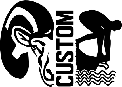 (s317-M) Swimming Split Mascot Team Name Custom Text