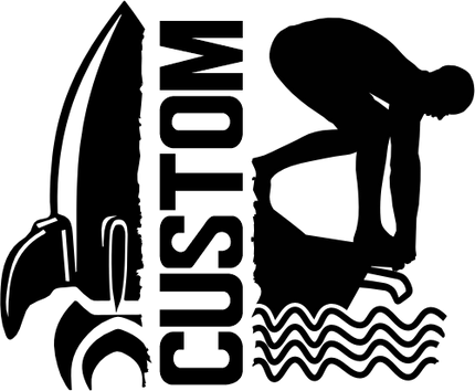 (s317-M) Swimming Split Mascot Team Name Custom Text