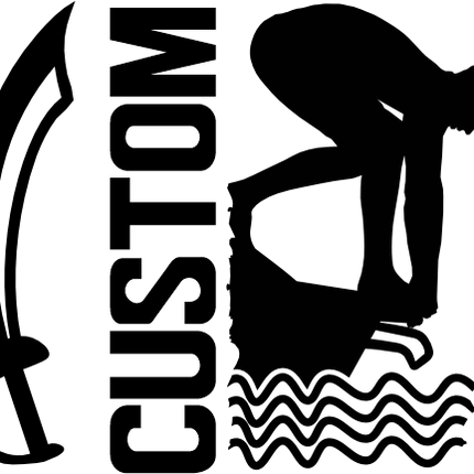 (s317-M) Swimming Split Mascot Team Name Custom Text