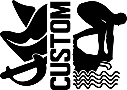 (s317-M) Swimming Split Mascot Team Name Custom Text