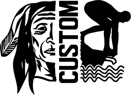 (s317-M) Swimming Split Mascot Team Name Custom Text