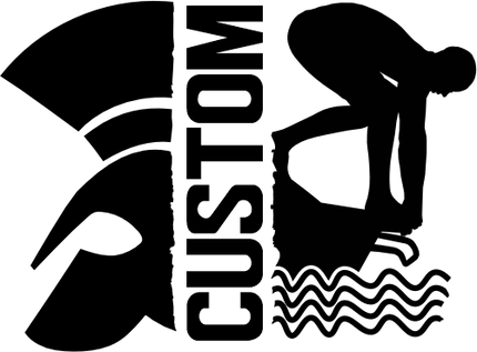 (s317-M) Swimming Split Mascot Team Name Custom Text