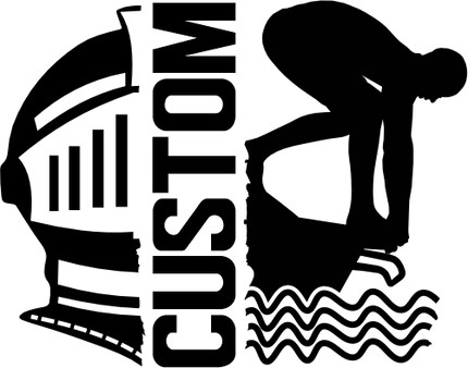 (s317-M) Swimming Split Mascot Team Name Custom Text