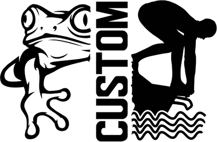 (s317-M) Swimming Split Mascot Team Name Custom Text