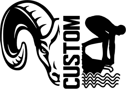 (s317-M) Swimming Split Mascot Team Name Custom Text