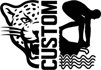 (s317-M) Swimming Split Mascot Team Name Custom Text