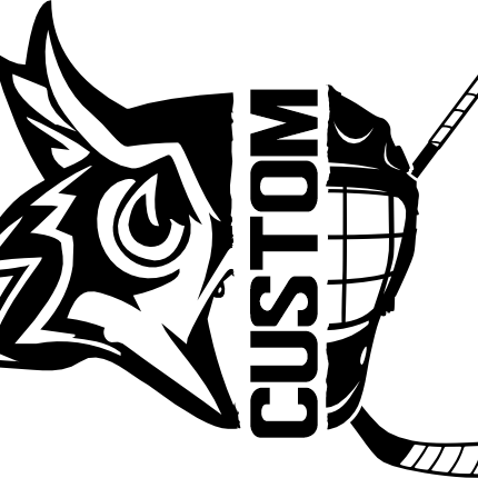 (s317-P) Hockey Split Mascot Team Name Custom Text