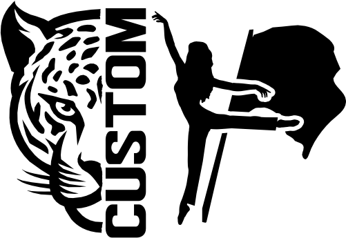 (317-05-S) Leopard Jaguar Split Mascot Color Guard Team Custom Iron-On Transfer