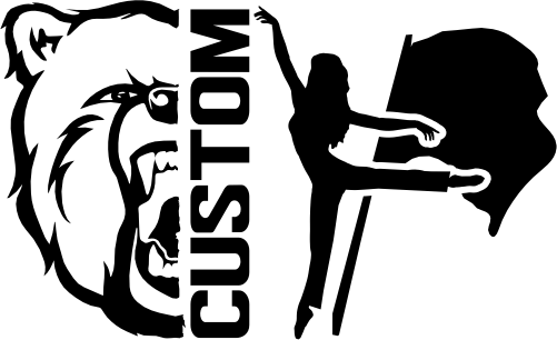 (317-10-S) Bear Split Mascot Color Guard Team Custom Iron-On Transfer