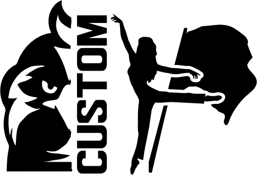 (317-17-S) Blue Jay Cardinal Split Mascot Color Guard Team Custom Iron-On Transfer