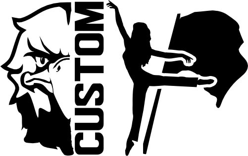 (317-18-S) Eagle Hawk Falcon Split Mascot Color Guard Team Custom Iron-On Transfer