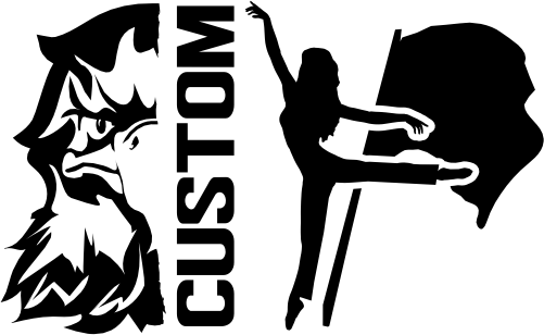 (317-19-S) Eagle Hawk Falcon Split Mascot Color Guard Team Custom Iron-On Transfer