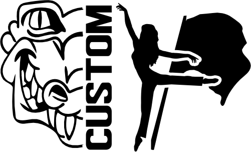 (317-21-S) Gator Split Mascot Color Guard Team Custom Iron-On Transfer