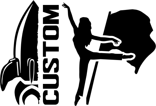 (317-26-S) Ram Split Mascot Color Guard Team Custom Iron-On Transfer