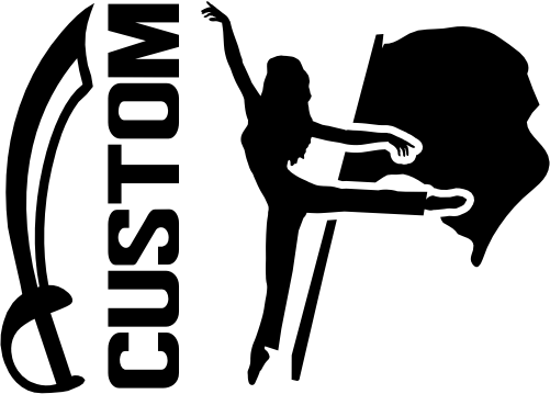 (317-28-S) Pirate Sabre Split Mascot Color Guard Team Custom Iron-On Transfer