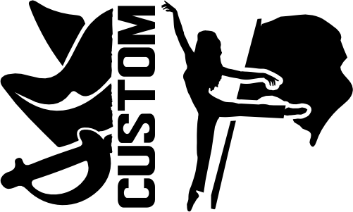 (317-30-S) Pirate Hat Sword Split Mascot Color Guard Team Custom Iron-On Transfer