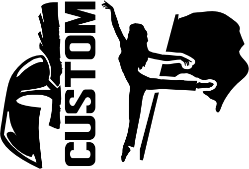 (317-31-S) Spartan Trojan Split Mascot Color Guard Team Custom Iron-On Transfer