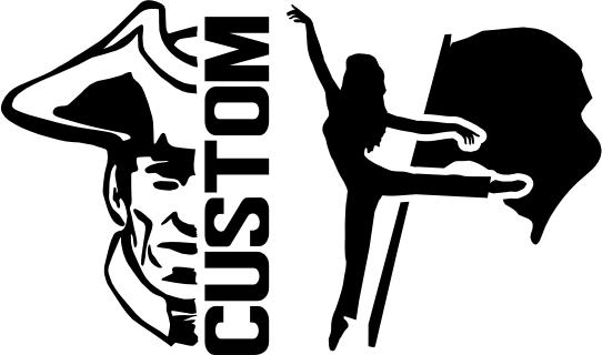 (317-34-S) Patriot Colonial Split Mascot Color Guard Team Custom Iron-On Transfer