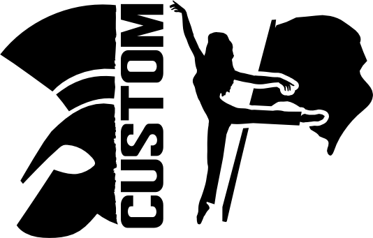 (317-35-S) Spartan Trojan Split Mascot Color Guard Team Custom Iron-On Transfer