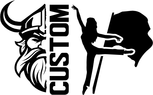 (317-37-S) Viking Split Mascot Color Guard Team Custom Iron-On Transfer