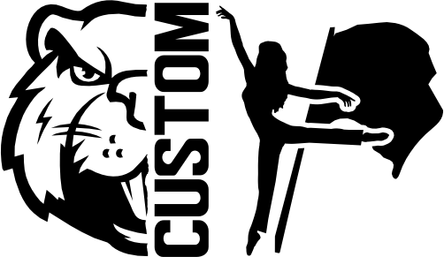 (317-40-S) Beaver Split Mascot Color Guard Team Custom Iron-On Transfer