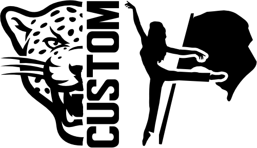 (317-43-S) Leopard Jaguar Split Mascot Color Guard Team Custom Iron-On Transfer