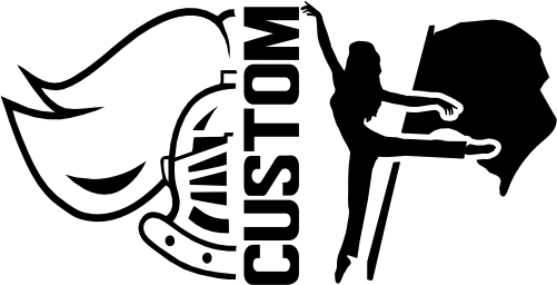 (317-45-S) Ironmen Split Mascot Color Guard Team Custom Iron-On Transfer