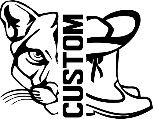 (317-06-T) Cougar Split Mascot Drill Team Team Custom Iron-On Transfer