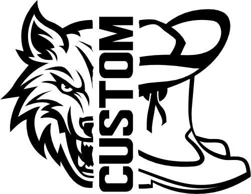 (317-08-T) Wolf Split Mascot Drill Team Team Custom Iron-On Transfer