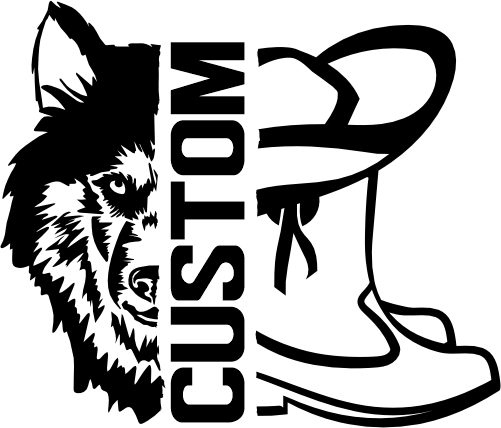 (317-09-T) Wolf Husky Split Mascot Drill Team Team Custom Iron-On Transfer