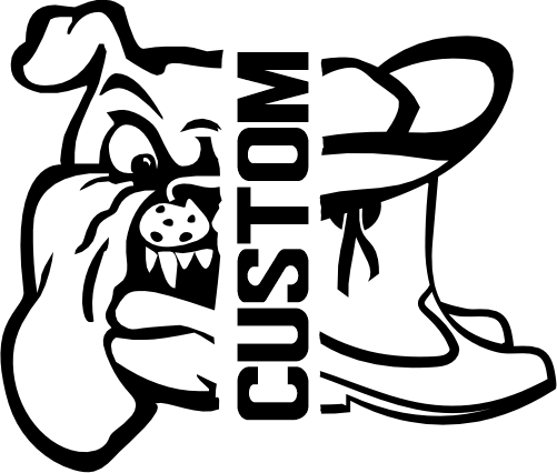 (317-13-T) Bulldog Split Mascot Drill Team Team Custom Iron-On Transfer