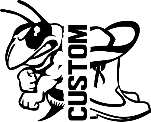 (317-25-T) Yellow Jacket Hornet Split Mascot Drill Team Team Custom Iron-On Transfer