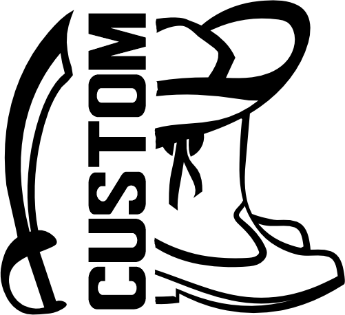 (317-28-T) Pirate Sabre Split Mascot Drill Team Team Custom Iron-On Transfer