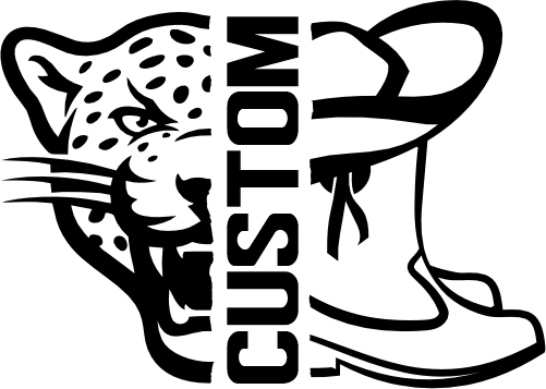 (317-43-T) Leopard Jaguar Split Mascot Drill Team Team Custom Iron-On Transfer