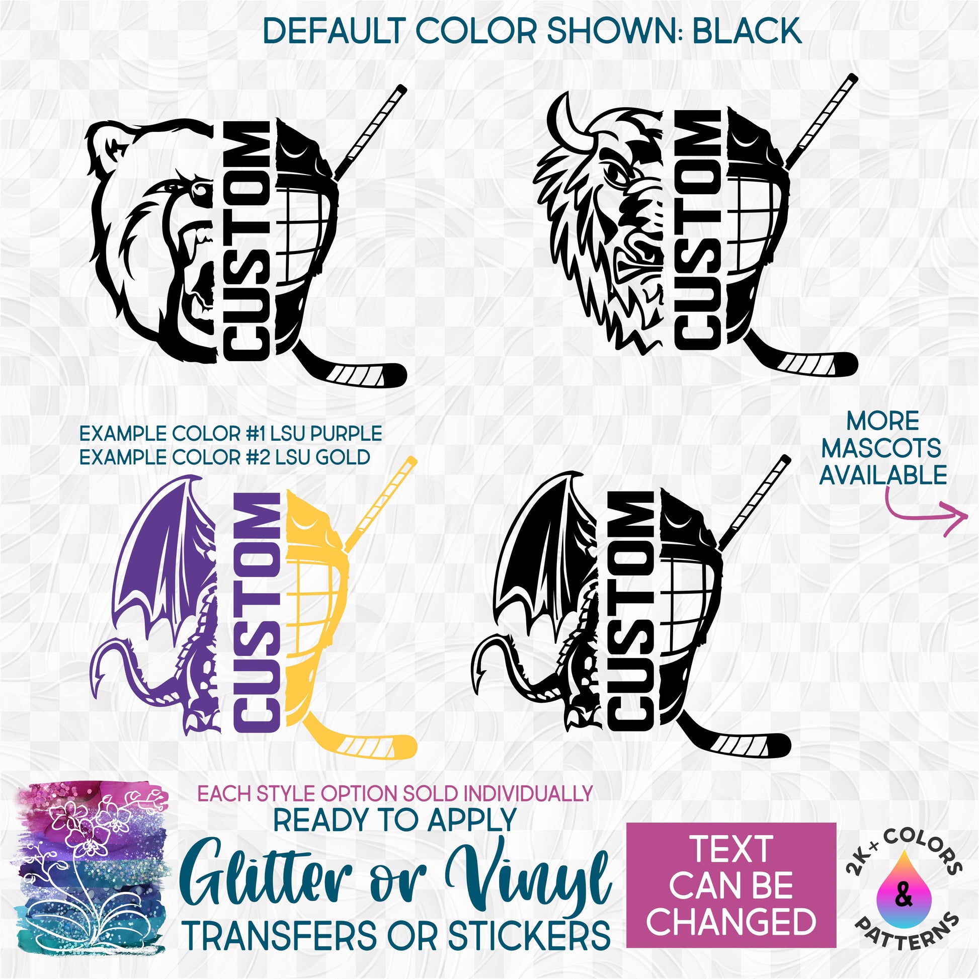 Glitter Hockey Jersey Custom Heat Transfer, Personalized Glitter