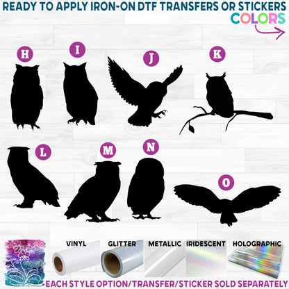 (s031) Owls Owl Printed Heat Transfer or Sticker