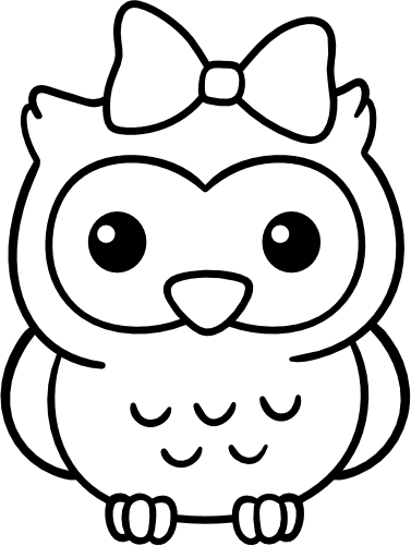 (s031-3-U) Cute Baby Girl Owl