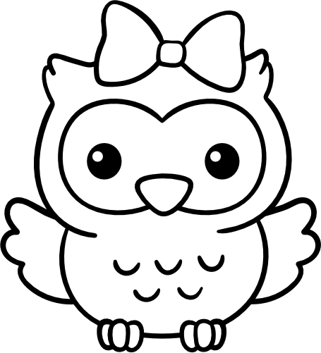 (s031-3-W) Cute Baby Girl Owl